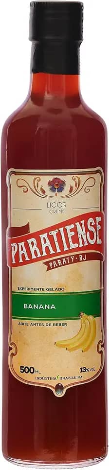 Licor de Banana Paratiense 500 ml Creme Fino Nacional Tradicional Coquetéis Exóticos Sobremesas Lembrancinha Presente Natal