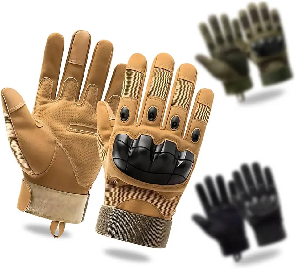 Luva Tática Airsoft, Paintball, Segurança, Policial, Militar, Motoqueiro, Ciclismo, Pesca, Direção, Proteção das Mãos, Antiderrapante, Unissex Ajustável, Uso Diário com Touchscreen