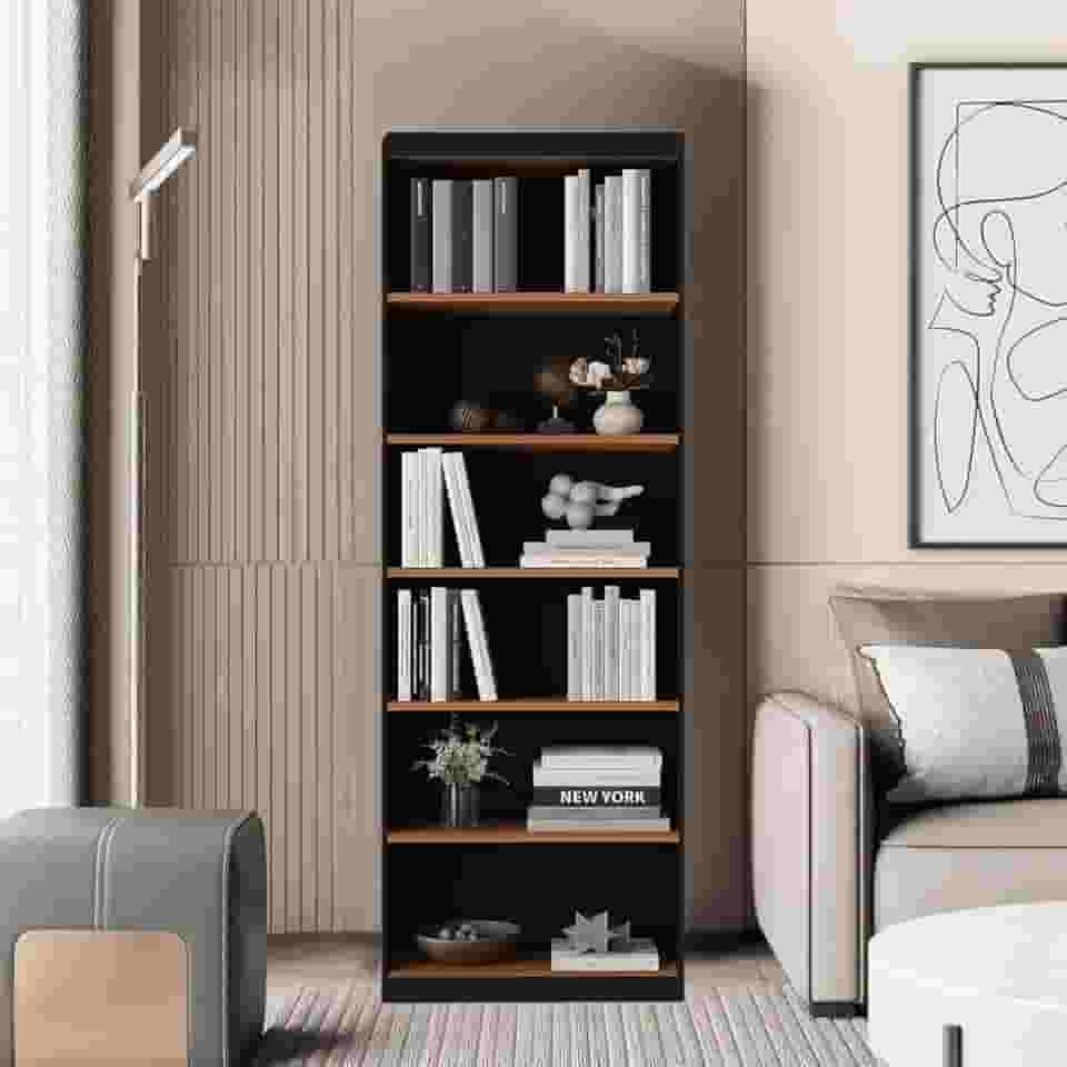 DULLAR MÓVEIS Organizador Livreiro Para Sala Escritório Gold (Preto/Nature), 1 Prateleira Barrister, Contemporâneo, Organizador Livreiro, 1 Unidade