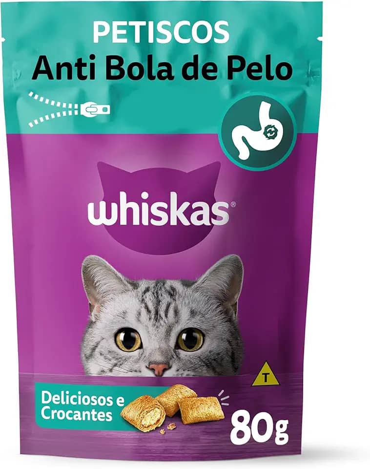 whiskas Petisco Whiskas Temptations Anti Bola De Pelo Para Gatos Adultos 80 G