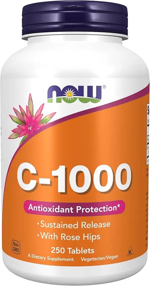 NOW Foods - Liberação sustentada de vitamina C-1000 com Rosa Mosqueta - 250 comprimidos
