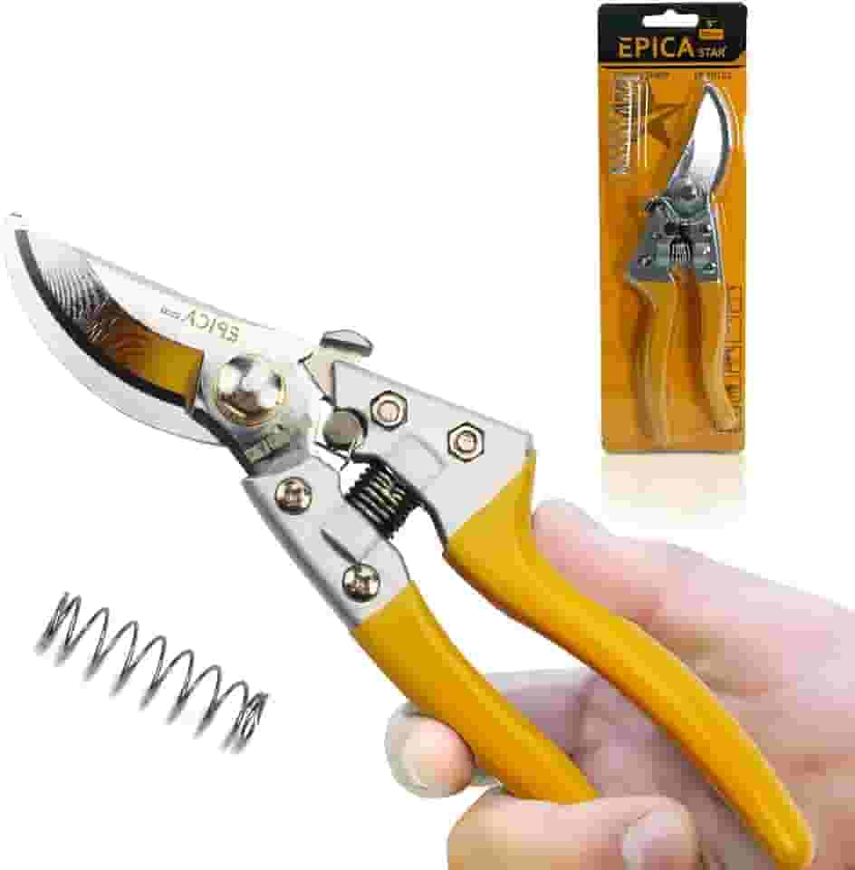 Tesoura de Poda Profissional, Tesoura de Poda Jardinagem, Lâmina de Aço, Ferramentas, Cabo Amarelo 200 mm Tesoura de Poda Jardinagem, Jogo de ferramentas completo