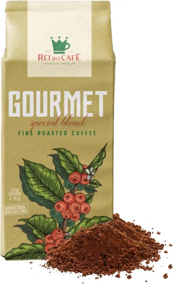 Café Moido Gourmet Torrado 1 Kg REI DO CAFE 100% Arábica Alta Mogiana Cafeteria Tradicional de Santos
