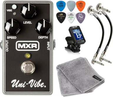 Tonebird Pedal De Efeitos Para Guitarra Elétrica Mxr M68 Uni-Vibe Chorus Vibrato Com Pacote Incluindo Palhetas Dunlop, 2 Cabos De Conexão Mxr E Pano De Microfibra Dunlop De Pelúcia, Afinador Cromáti