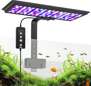 Luz LED para aquário, luz clipável para aquário com modo 24/7, luz para plantas com espectro completo e modo DIY, à prova d'água IP68 (14W)