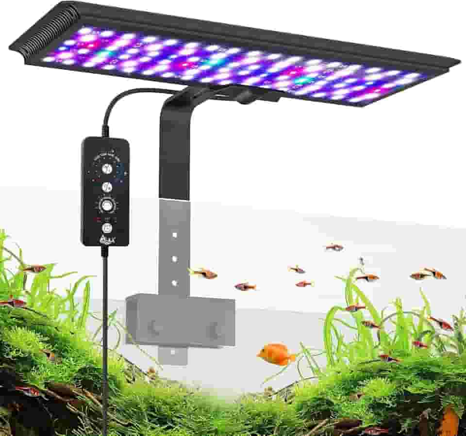 Luz LED para aquário, luz clipável para aquário com modo 24/7, luz para plantas com espectro completo e modo DIY, à prova d'água IP68 (14W)