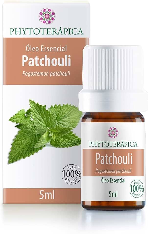 PHYTOTERAPICA- Óleo Essencial de Patchouli -Para Difusor, Massagem e Aromaterapia -Promove coragem, aterramento no presente, auxilia na manutenção da saúde da pele -100% Puro, Natural -Almiscarado,5ml