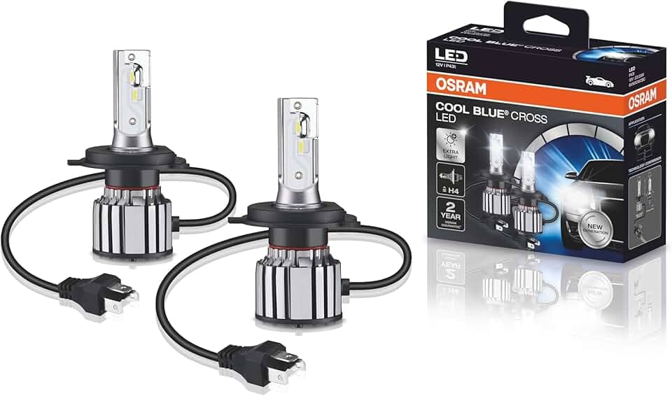 KIT LED COOL BLUE CROSS H4 OSRAM - 64193CW CBC - Potência 23W - Tensão 12V - 2 anos de Garantia - 6000K Branca Azulada