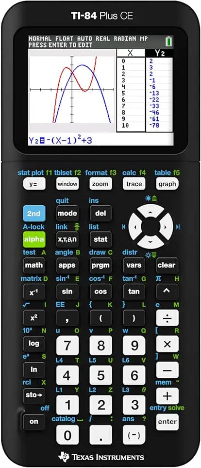 Texas Instruments Calculadora gráfica colorida TI-84 Plus CE, preta