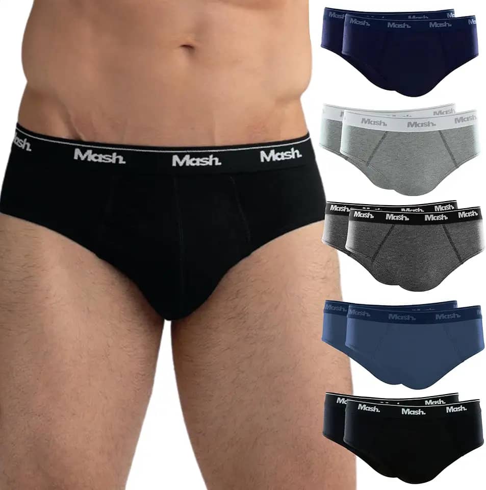 Kit 10 Cuecas Slip Algodão Cotton Hipoalergênica Masculino Mash