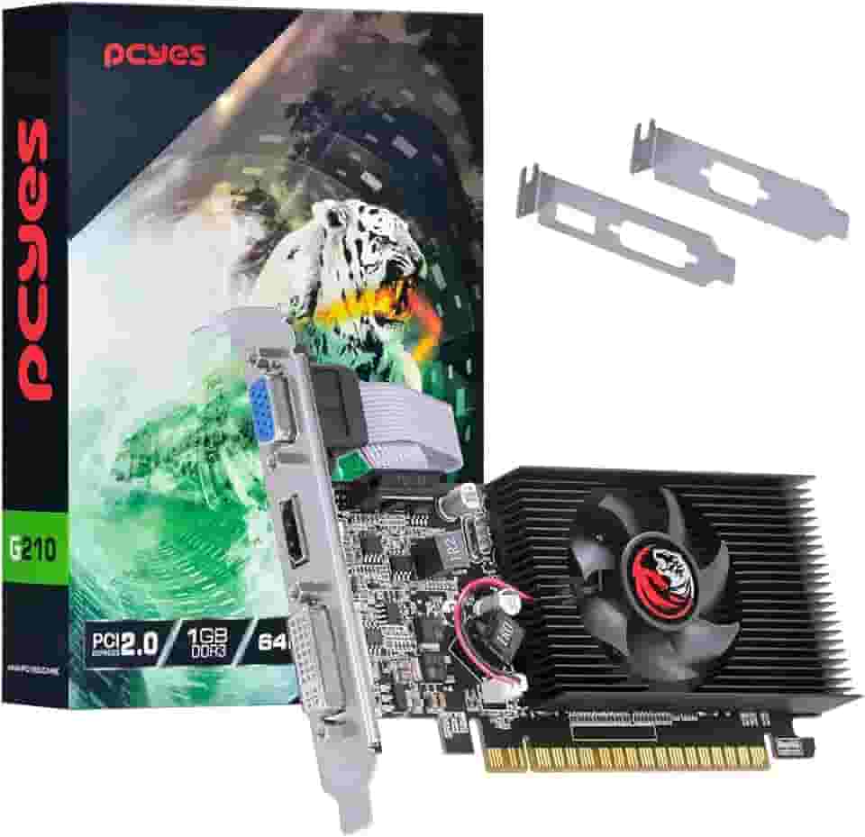 PLACA DE VIDEO NVIDIA GEFORCE G 210 1GB DDR3 64 BITS LOW PROFILE - PVG2101GBR364LP – PCYES