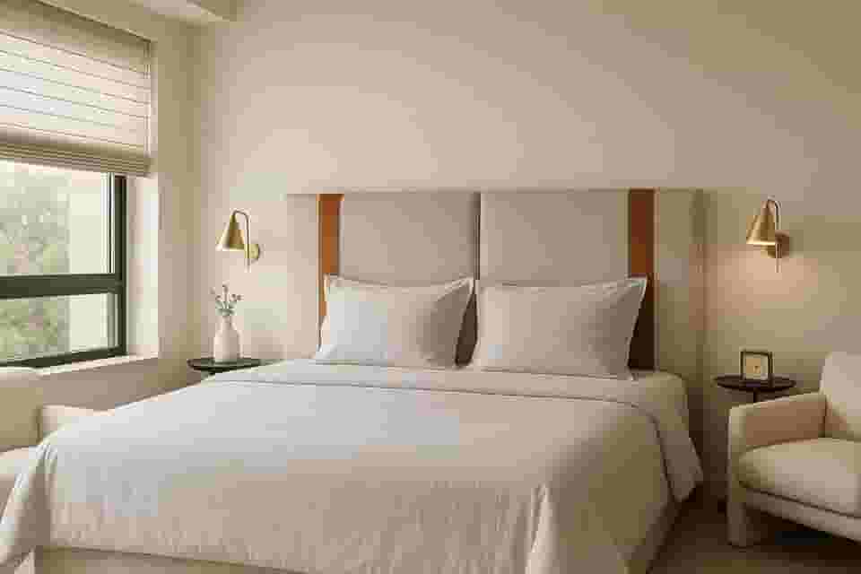 Cabeceira Dobrável ARTE Estofada Em linho 1,58 Para Cama Queen.