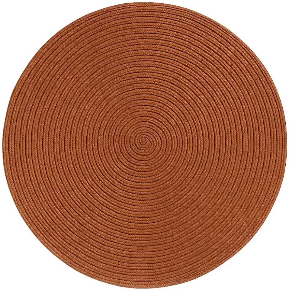 Kit 6 Jogos Americanos Redondos Decorativos | Cores Variadas | Elegância e Proteção para Mesa de Jantar (Marrom, 4 peças)