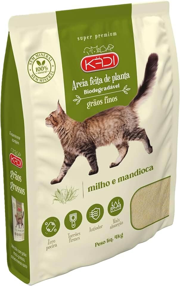 Kädi Areia Biodegradavel, Grãos Finos 4Kg Milho e Mandioca