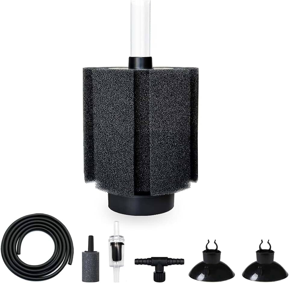 Filtro de esponja de aquário de 50 a 60 litros com mídia de cerâmica e difusor de bolhas, filtros silenciosos para aquários de peixes aptos para criação de camarão e betta
