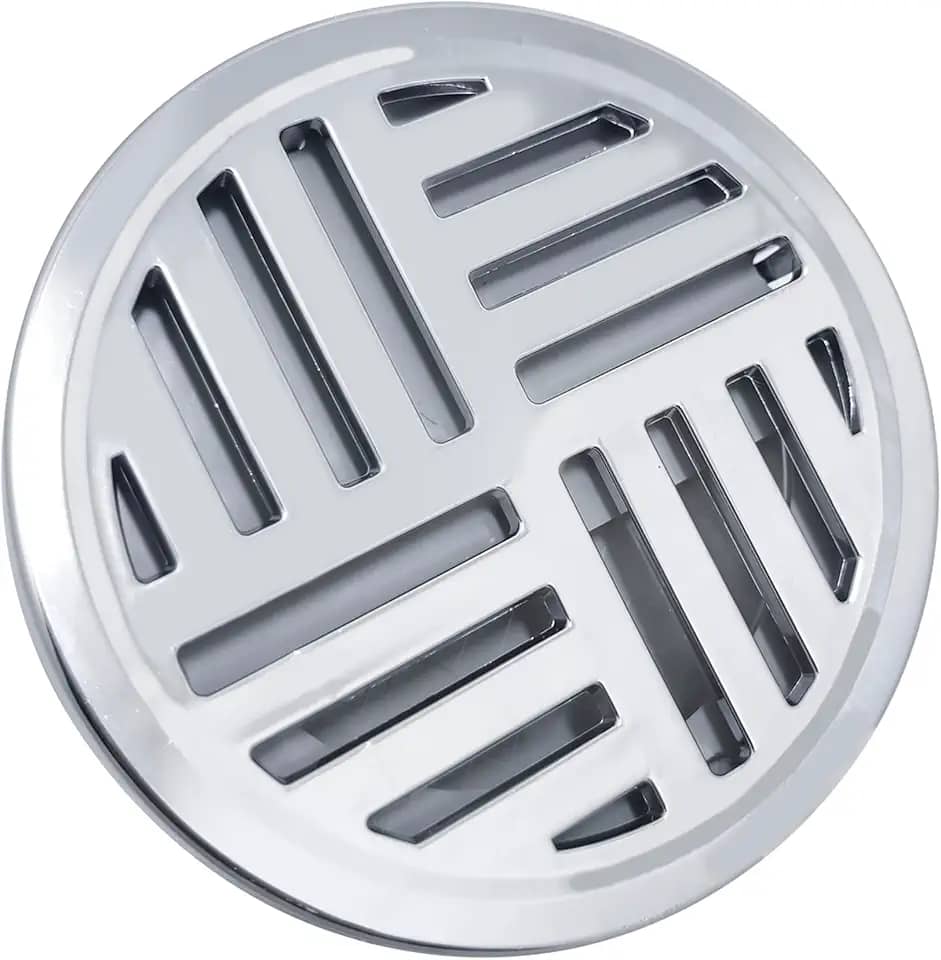 Ralo Anti Inseto Redondo 10x10cm Automático Banheiro Lavatório Abs Cromado