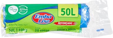 Embalixo Saco Lixo Wecycle Reforçado Azul 50 Litros Pacote De 20 Unidades