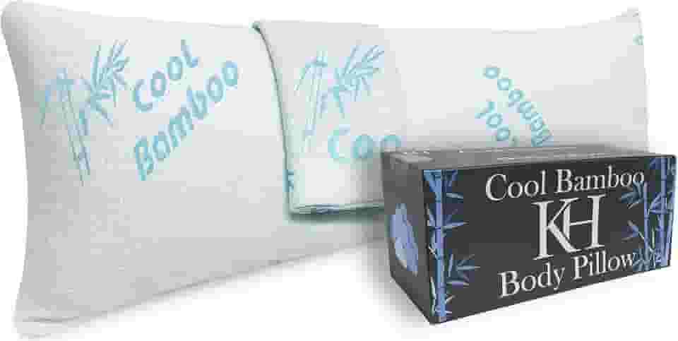 Travesseiro corporal para adultos, raiom de bambu, totalmente ajustável, almofada de espuma viscoelástica – dorminhoco lateral, + 1 capa extra, travesseiro longo para dormir, fronha lavável e