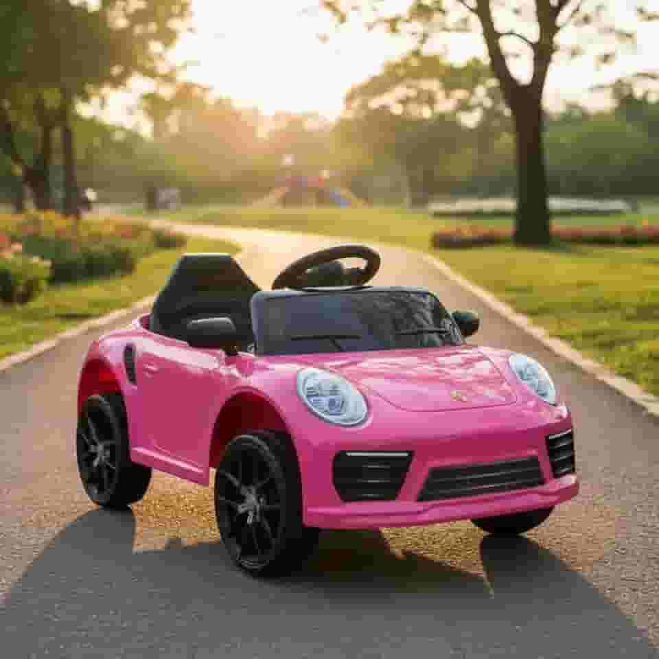 Carro Elétrico de Passeio Infantil com Luz Som e Controle Remoto (Rosa)