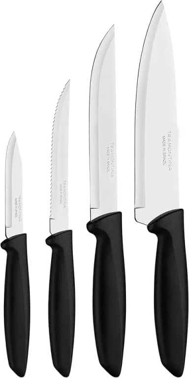 Tramontina JOGO FACAS INOX 4PC PLENUS PRE, Preto