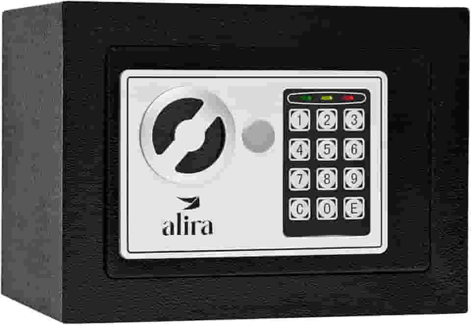 Cofre Digital Eletrônico, 23x17x17cm, Senha e 2 Chaves, Alira Home MR-BX-002