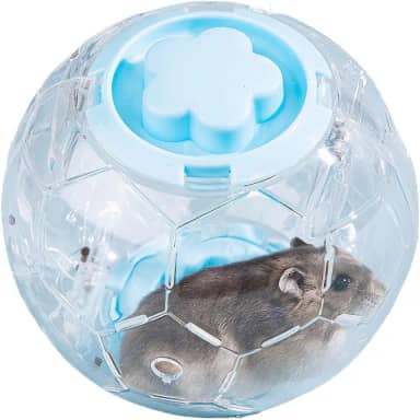 Bola de hamster de 5,9 polegadas – Bola de corrida de hamster anão, bola pequena para exercícios de hamster com design de futebol americano e quatro parafusos de metal (15 cm)