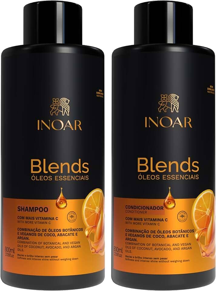 Inoar, Kit Blends Shampoo e Condicionador – Hidratação Profunda com Óleos de Coco, Abacate, Argan e Vitaminas Antioxidantes - 800ml