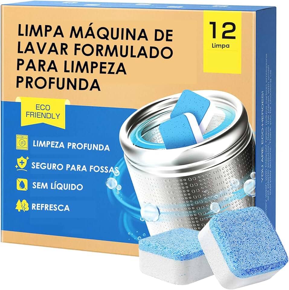 Pastilhas para Limpeza de Máquina de Lavar Roupas – Limpa Máquina Eficiente para Tampa Frontal e Superior (12)