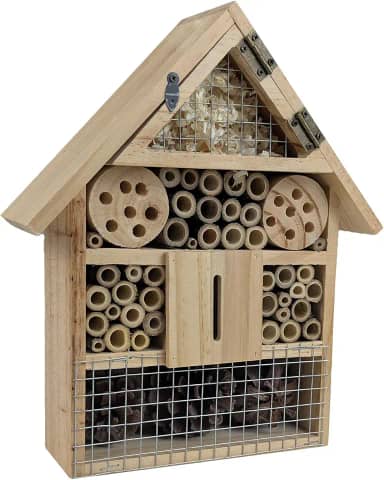 ARTAWEIN Niteangel Natural Wooden Hanging Bee House para Jardins | Hotel de Borboletas de Madeira Natural para Abelhas, Borboletas, Joaninhas, Habitat de Insetos Benéficos, Bee Hotel Garden