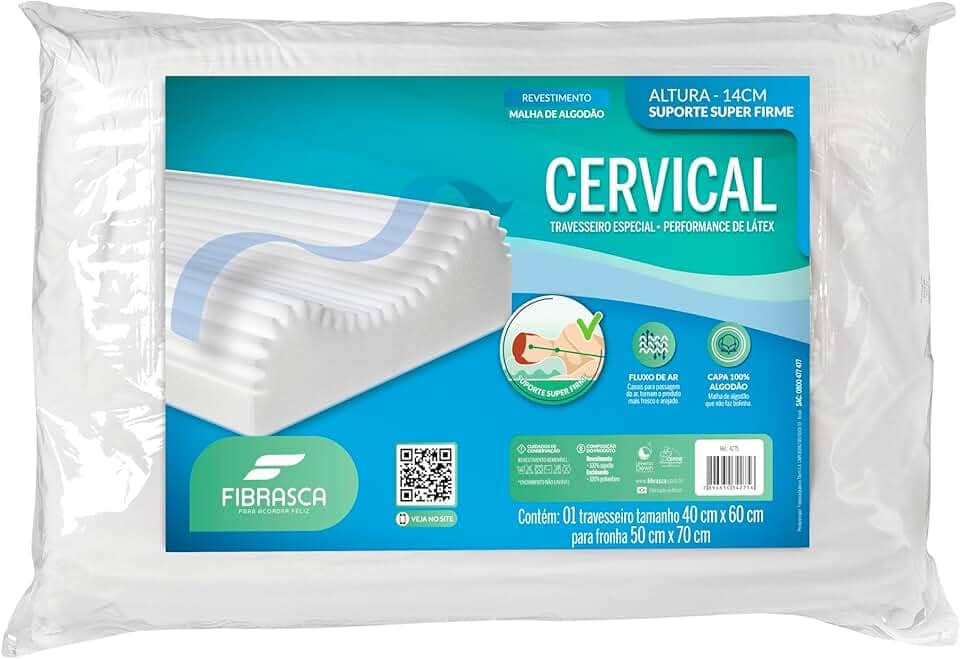 Travesseiro Cervical 50x70cm Fibrasca