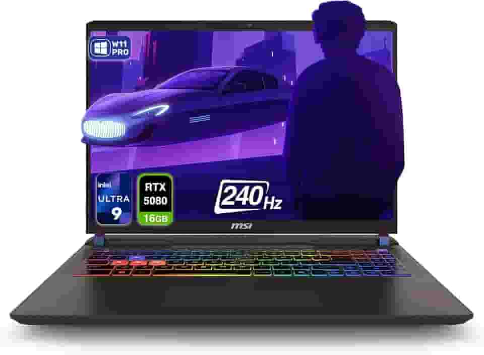 MSI Notebook para jogos Vector 16 HX AI, Intel Ultra 9-275HX, RAM DDR5 de 32 GB, SSD PCIe de 2 TB, WQXGA de 16 polegadas (2560 x 1600) tela 240Hz, Nvidia G-Force RTX 5080, teclado RGB de 24 zonas, W11