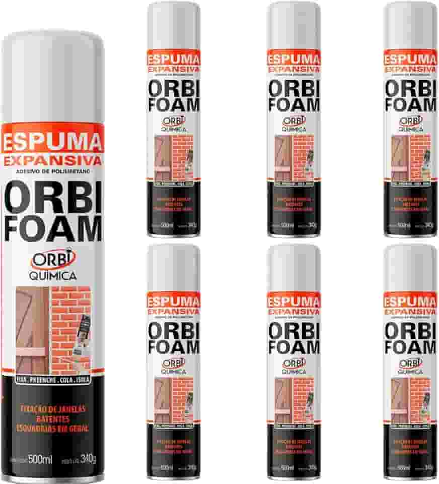 Espuma Expansiva Poliuretano 500Ml 340Gr Orbi - 6 Peças