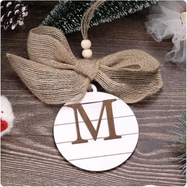 JSJOY Enfeites de Natal engraçados, decoração de porta de Natal, inicial M, decorações de Natal baratas