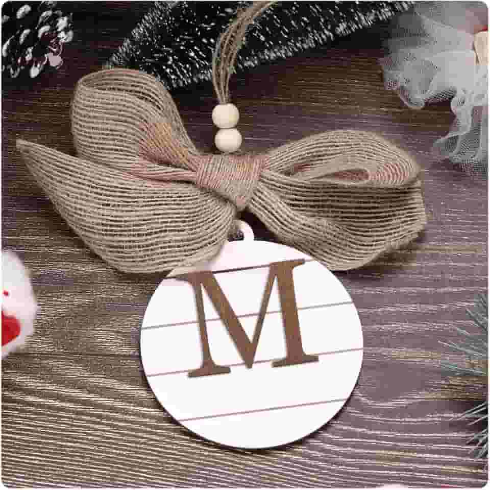 JSJOY Enfeites de Natal engraçados, decoração de porta de Natal, inicial M, decorações de Natal baratas