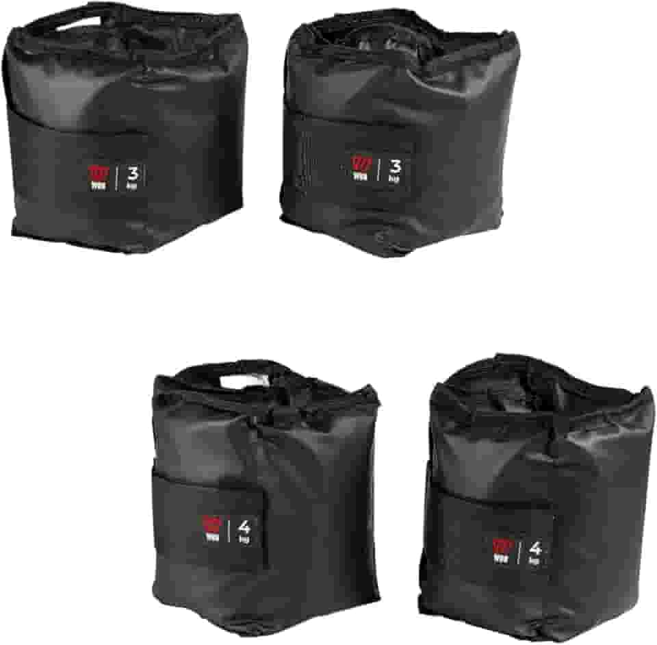 Kit Par Caneleiras Peso 3kg + 4kg Tornozeleira de Peso Treine em Casa Academia Pilates Fisioterapia Treino Funcional Crossfit