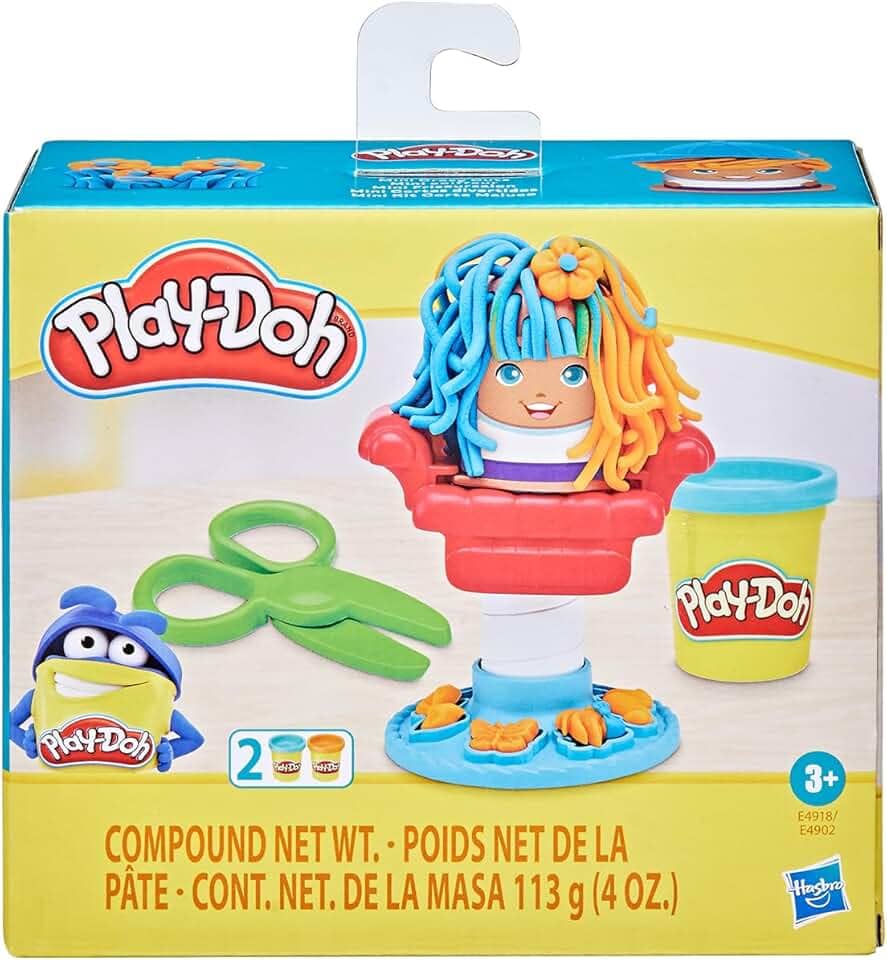 Play-Doh Massinha de Modelar Infantil, Mini Kit Corte Maluco - conjunto de massinha com acessórios e 2 potes de massinha colorida, presente de Natal criativo para crianças a partir de 3 anos