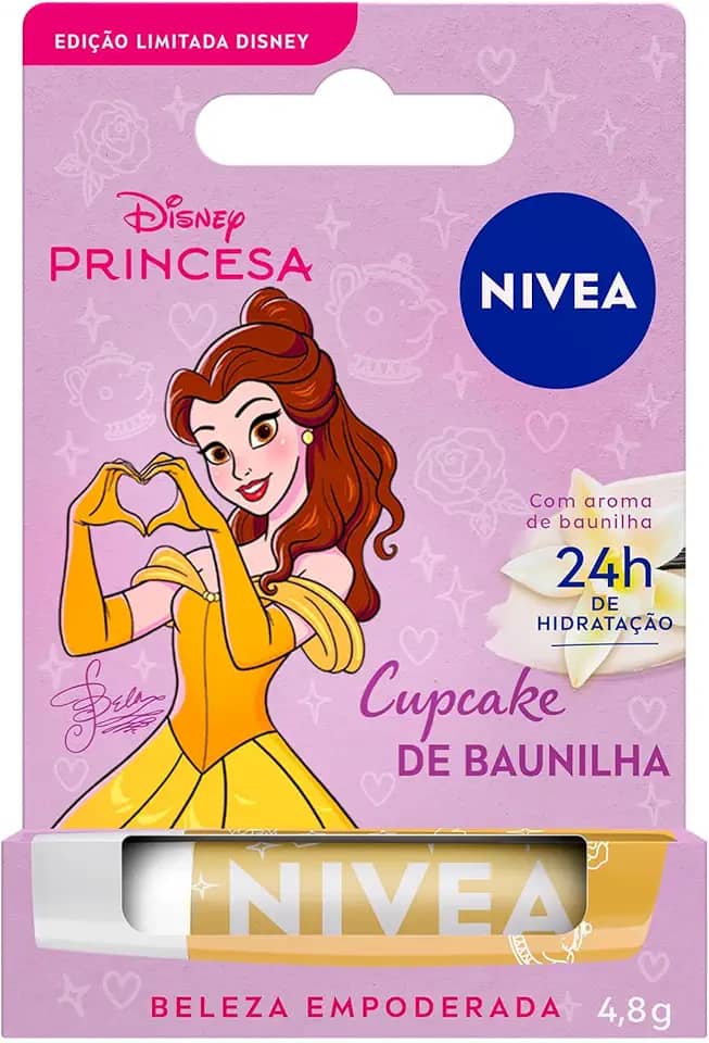 NIVEA Hidratante Labial Cupcake de Baunilha Ed. Limitada Bela Disney® Princesa 4,8g