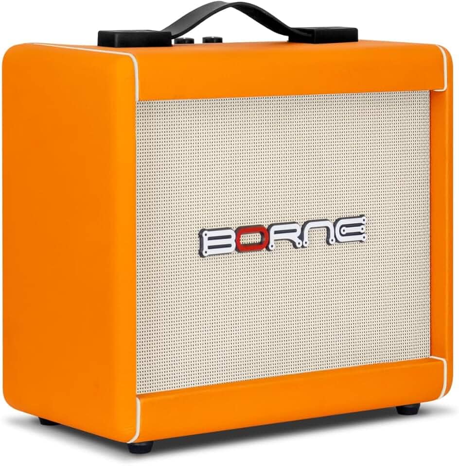 Amplificador Cubo Para Guitarra Borne F60 Laranja 15W Bivolt Automático