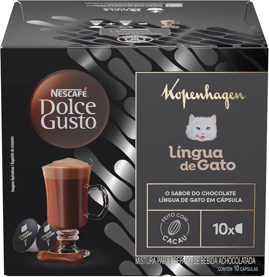 Achocolatado em Cápsula Nescafé Dolce Gusto Kopenhagen Língua de Gato 10 cápsulas
