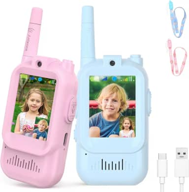Walkie Talkies de vídeo para crianças (azul e rosa)