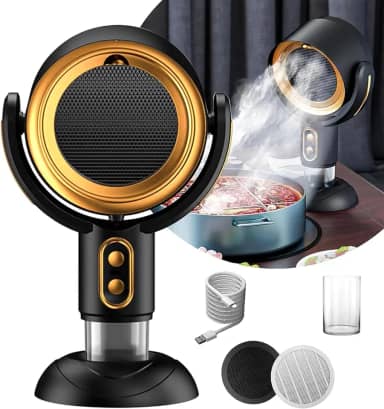 Smoke Buddy – Purificador de fumaça para fumar em ambientes fechados, ventilador portátil recarregável para fumar em ambientes internos com filtro lavável removível – Elimina fumaça e odores para