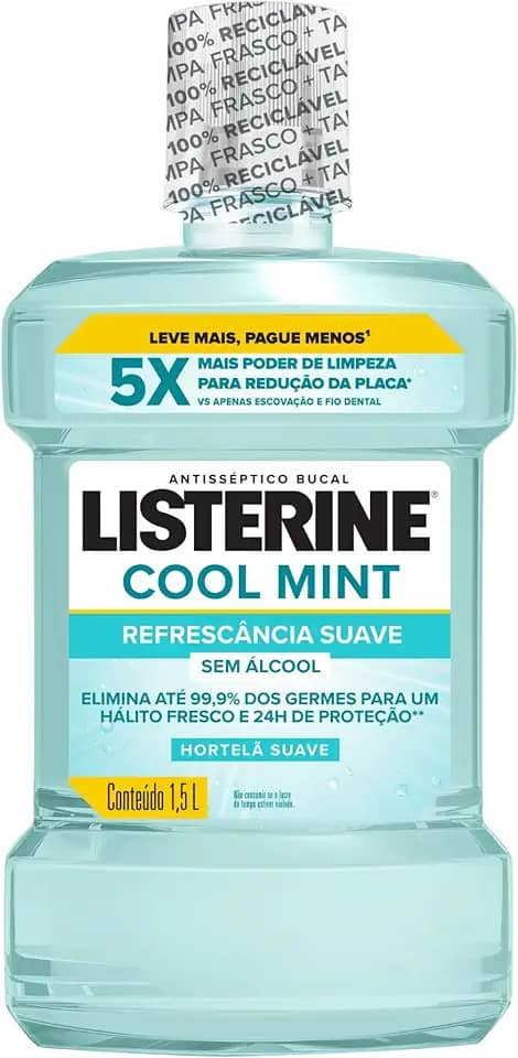 Listerine Cool Mint Enxaguante Bucal Sem Álcool, 1,5l