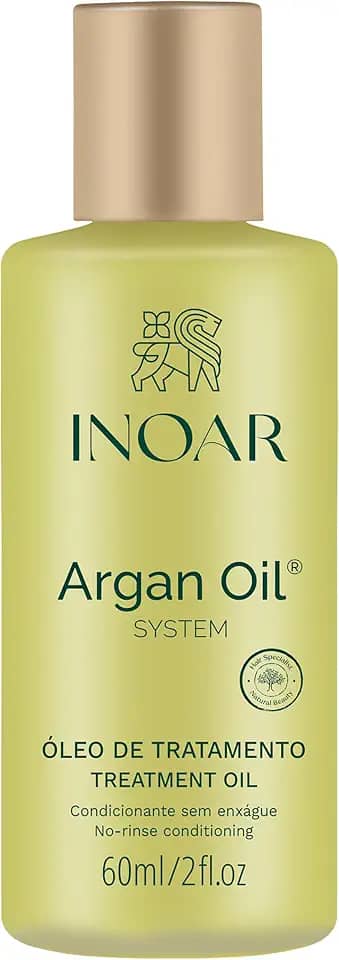 Inoar, Óleo de Argan 60ml – Tratamento Nutritivo e Antifrizz, Hidratação Profunda, Brilho Imediato, Proteção Térmica, Para Todos os Tipos de Cabelo