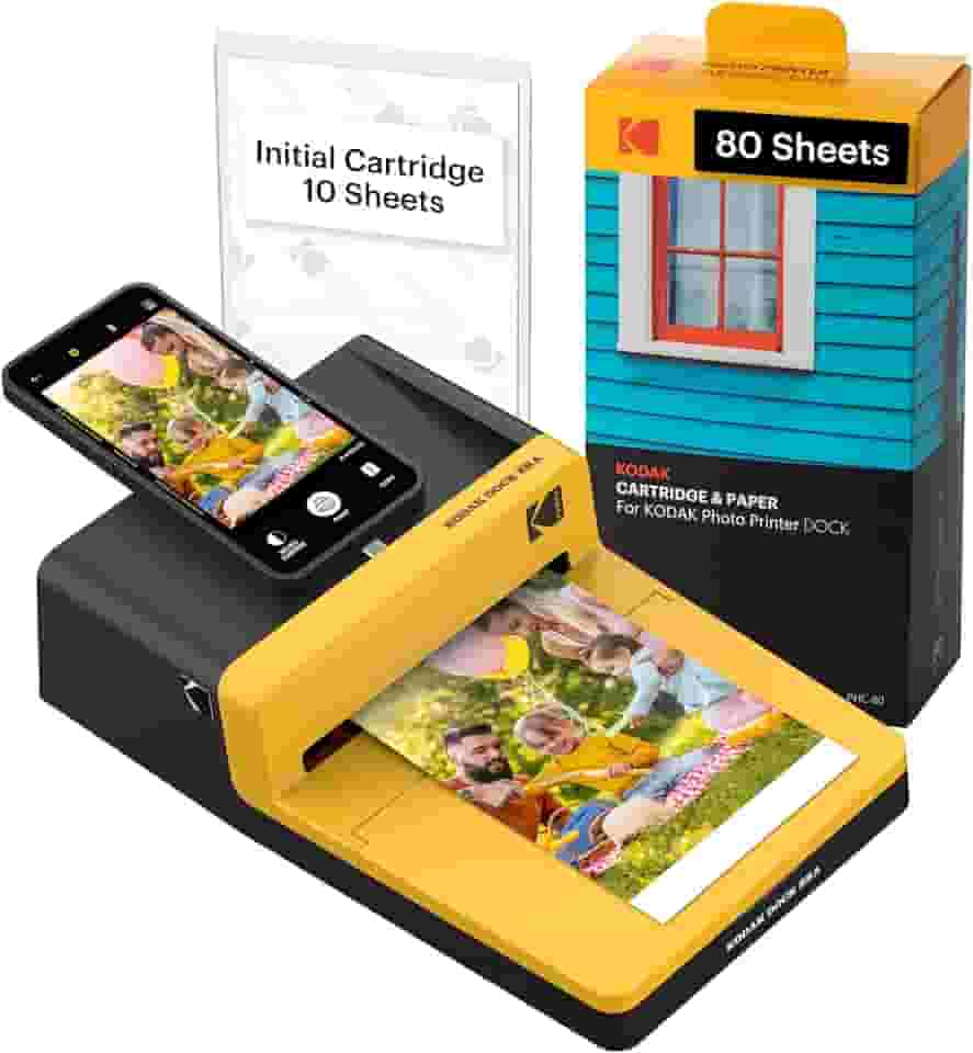 KODAK Impressora fotográfica instantânea Dock ERA Plus 4PASS (4 x 6) (impressora + inicial 10 folhas + 80 folhas)