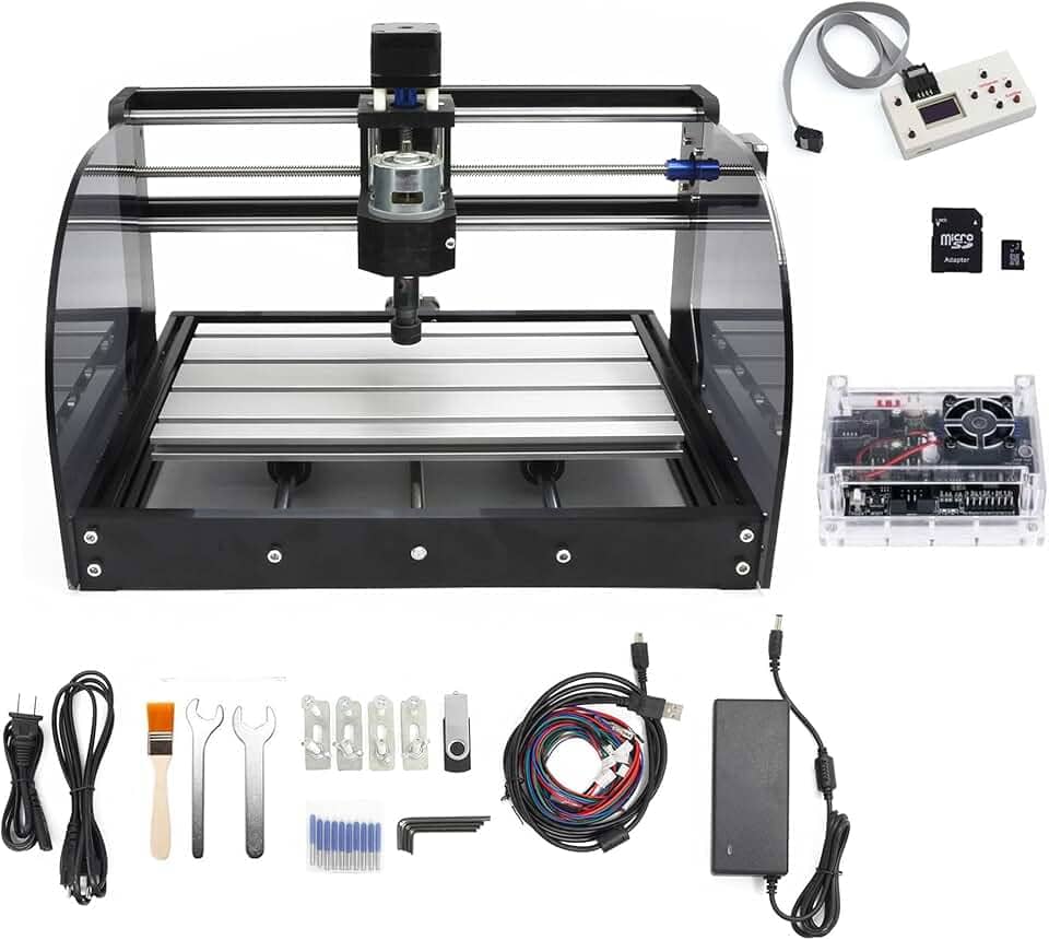 CNC 3018 Pro Max 3 eixos Desktop DIY Mini Madeira Router Kit PCB Gravador de Fresagem de PVC Máquina de entalhar GRBL Controle com controlador off-line Controle manual (3018 Pro Max com controlador offline)