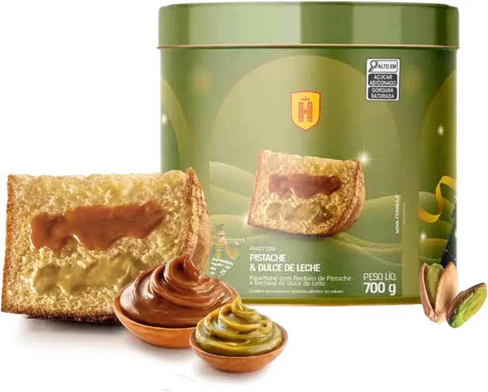 Panettone Havanna Lata Pistache e Doce de Leite 700g