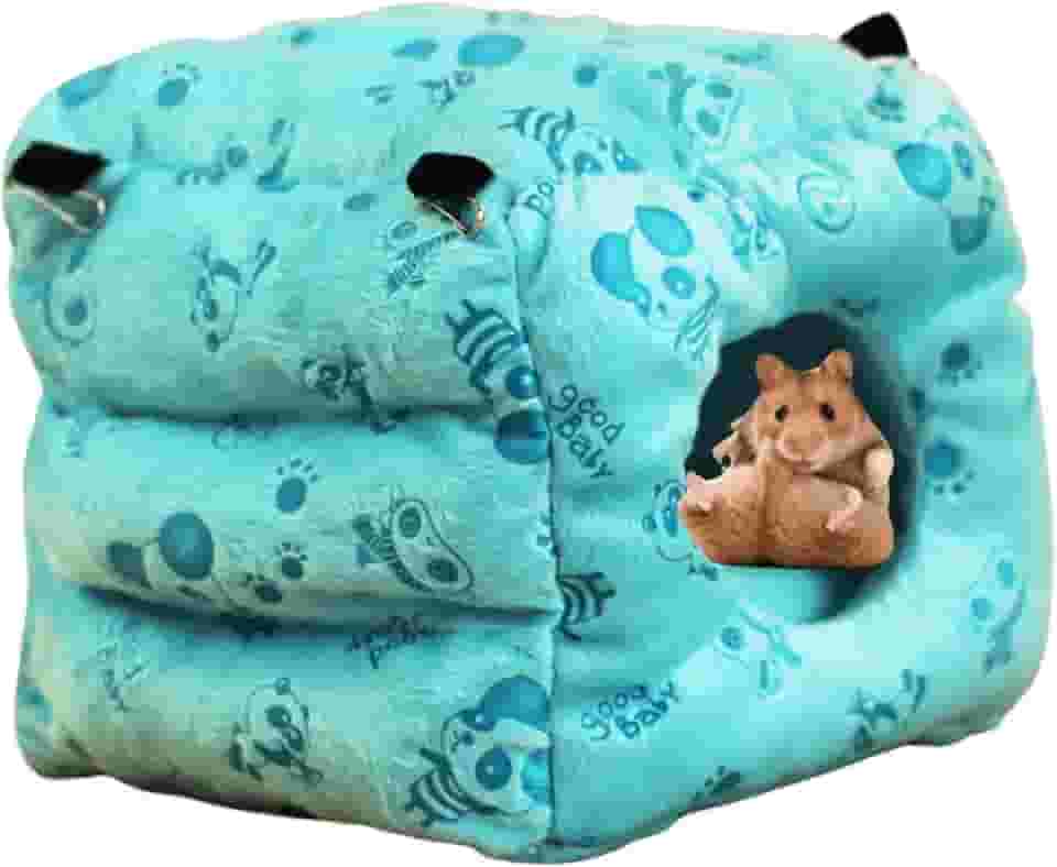 Ninho de algodão para hamster, cama de planador de açúcar quente de inverno, rede suspensa de pelúcia para animais de estimação pequenos para pássaros, papagaio, planador, furões, rato, hamster,