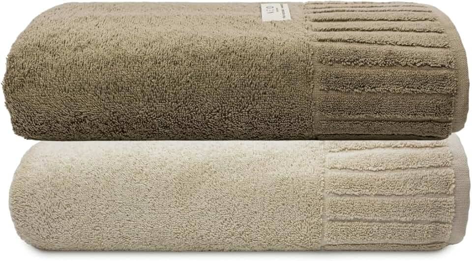 Jogo Toalha De Banho Gigante Ele/Ela Velour 500g/m², 100% Algodão, 02 Peças 85cm x 150cm, Toque Super Macio, Aconchegante, Melhor Absorção, Moderno E Sofisticado (Marrom/Bege)