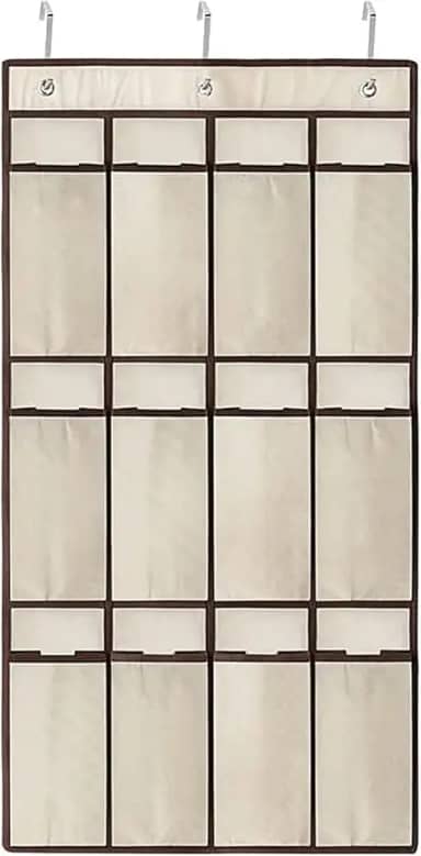 Ordene - Organizador de Sapatos para Porta com 12 Divisórias, Cor Bege, Linha My Closet