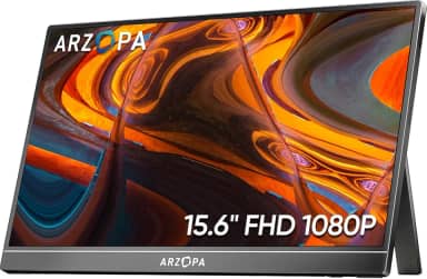Monitor Portátil ARZOPA 15,6'' FHD 1080P - Monitor Ultra Fino para Laptop com Suporte - Display IPS para PC, MAC, Celular, Xbox, PS5 - Conectividade USB C e HDMI -A1